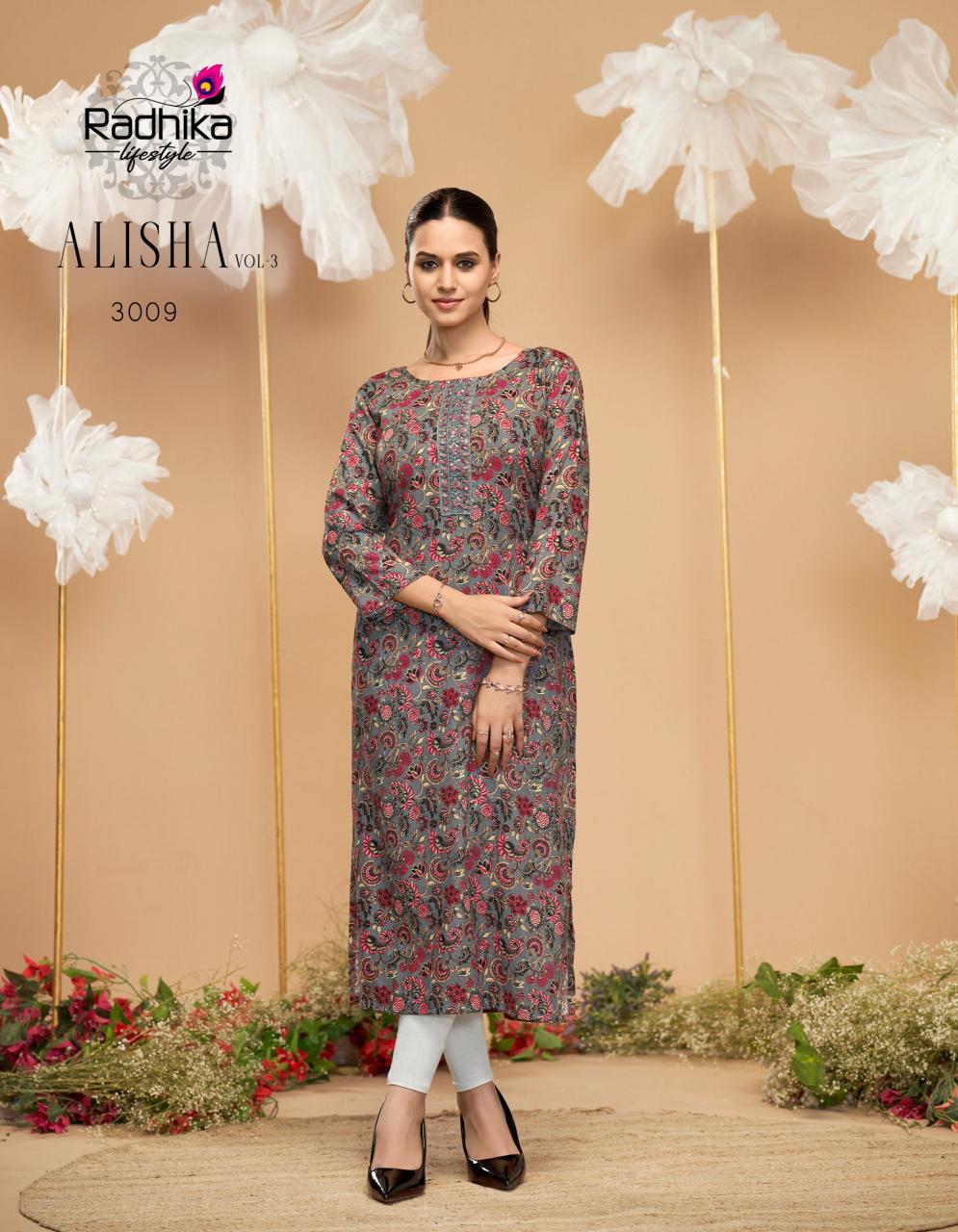 Radhika LifeStyle Alisha Vol 3 catalog kurtis manufacturers in jaipur