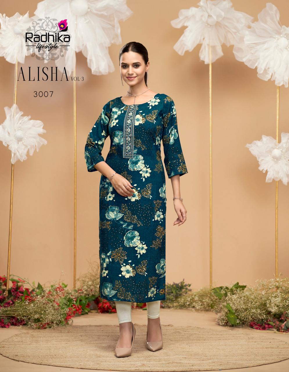 Radhika LifeStyle Alisha Vol 3 catalog kurtis manufacturers in jaipur