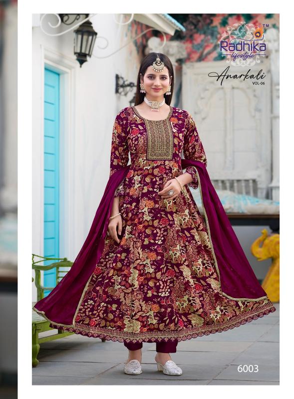 Radhika LifeStyle Anarkali Vol 6 Catalog best manufacturer kurti in jaipur