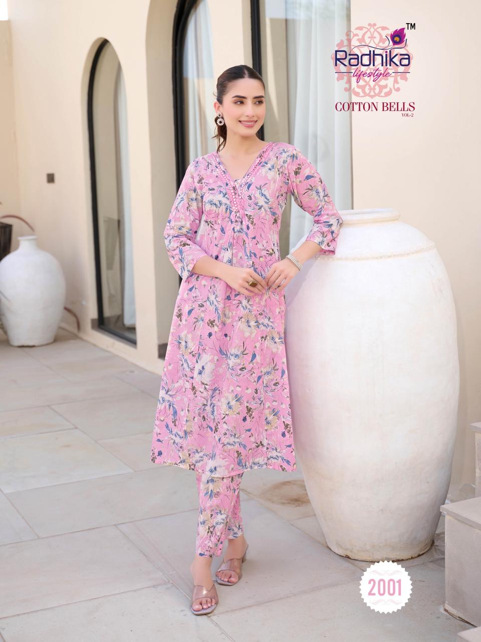 Radhika Lifestyle Cotton Bells Vol 2 catalog jaipuri cotton printed kurtis wholesale