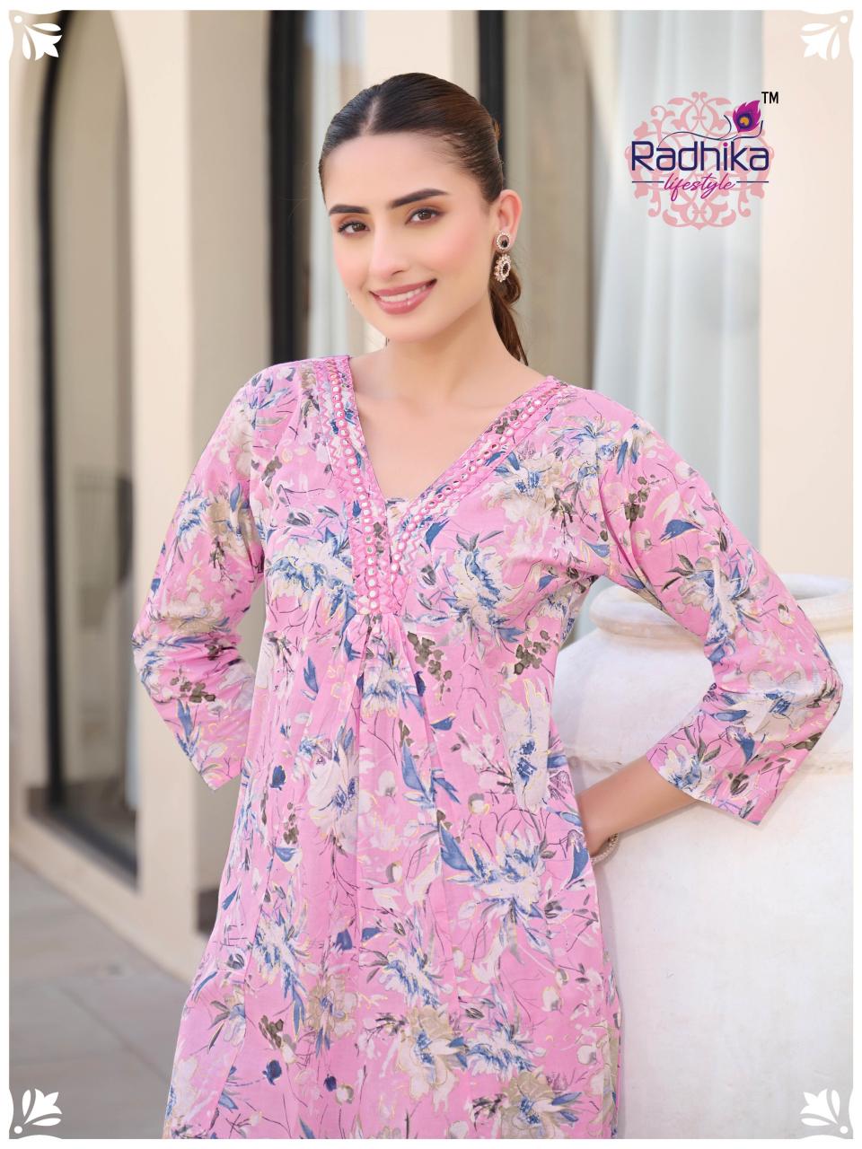 Radhika Lifestyle Cotton Bells Vol 2 catalog jaipuri cotton printed kurtis wholesale