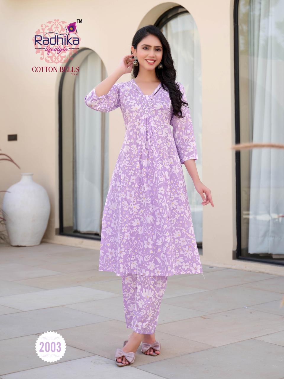 Radhika Lifestyle Cotton Bells Vol 2 catalog jaipuri cotton printed kurtis wholesale