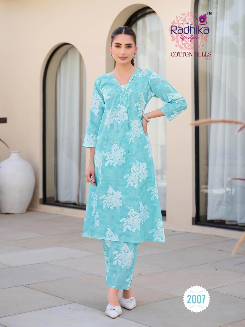 Radhika Lifestyle Cotton Bells Vol 2 catalog jaipuri cotton printed kurtis wholesale