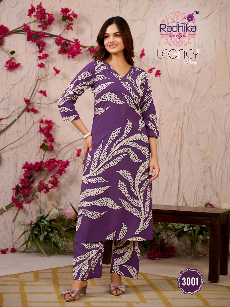 Radhika Lifestyle Legacy vol 3 catalog wholesale coord sets