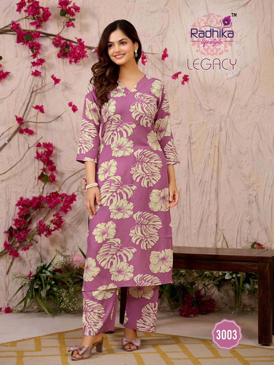Radhika Lifestyle Legacy vol 3 catalog wholesale coord sets
