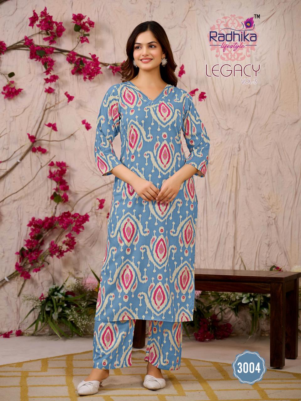 Radhika Lifestyle Legacy vol 3 catalog wholesale coord sets