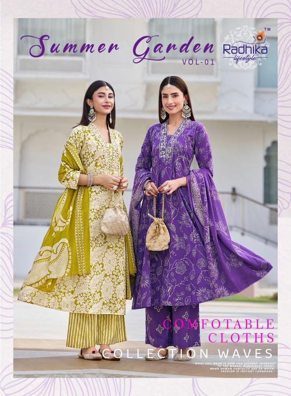 Radhika Lifestyle Summer Garden Vol 1 catalog jaipuri kurtis wholesale