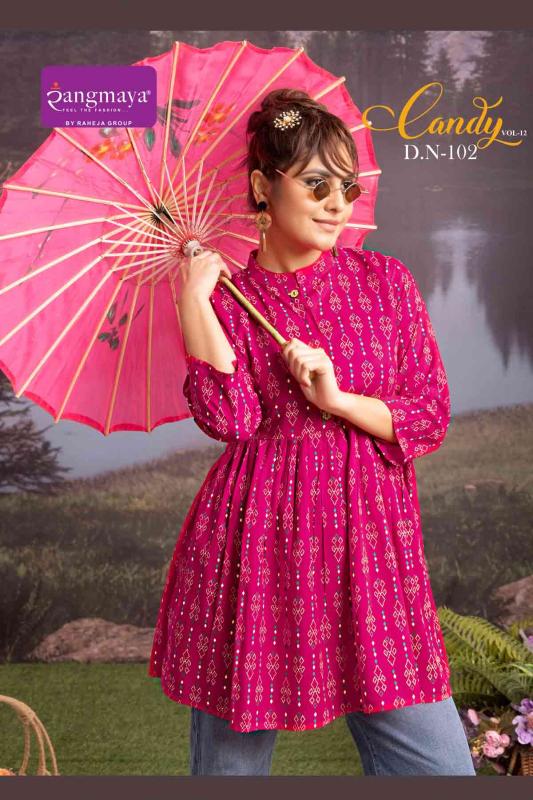 Rangmaya Candy 12 Catalog indian short kurti