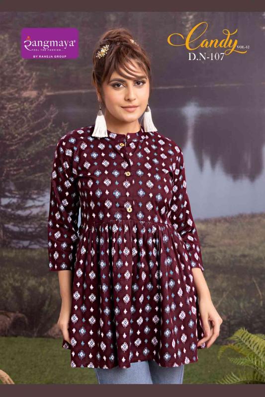 Rangmaya Candy 12 Catalog indian short kurti