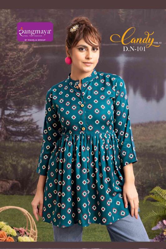 Rangmaya Candy 12 Catalog indian short kurti