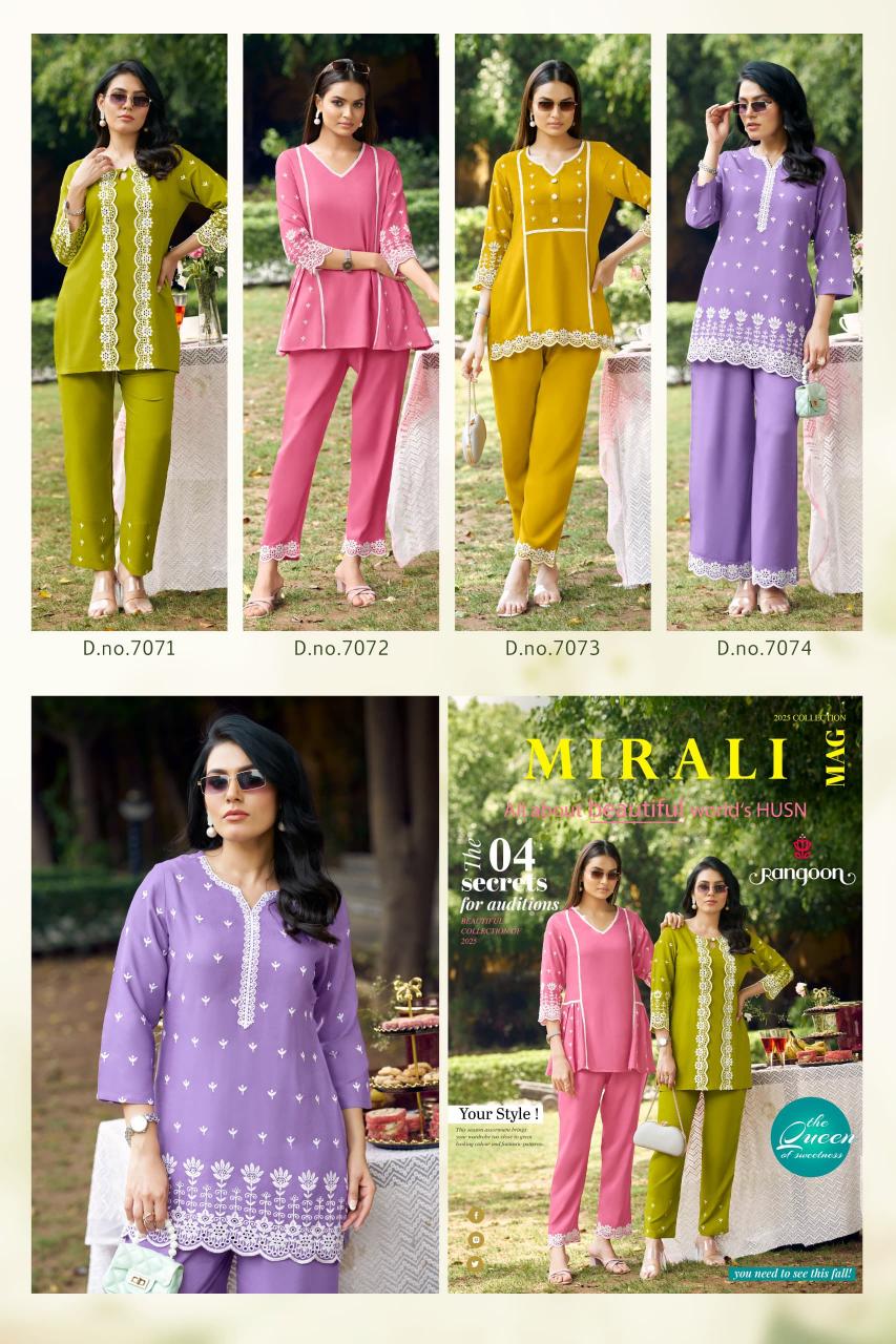 Rangoon Mirali Catalog modest co ord sets wholesale