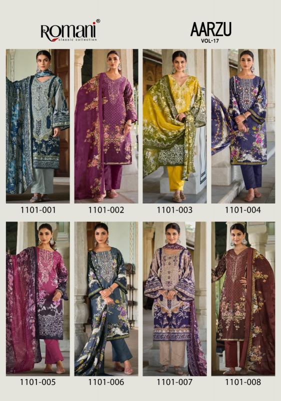 Romani Aarzu Vol 16 Catalog wholesale pure cotton dress materials