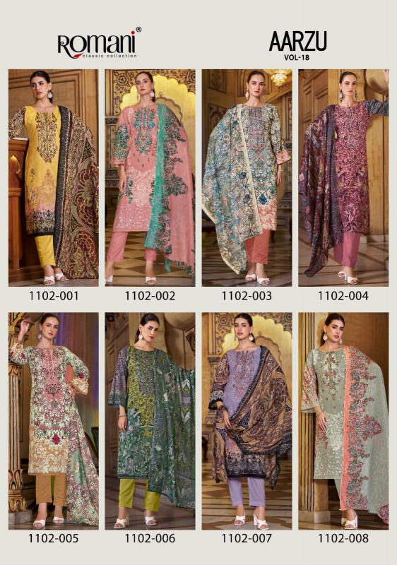 Romani Aarzu Vol 18 Catalog cotton dress material wholesalers vadodara