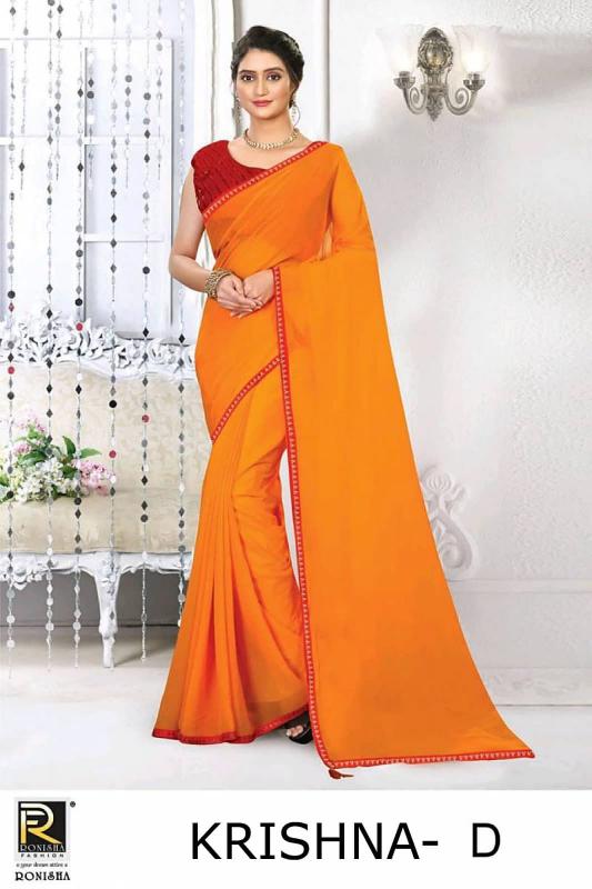 Ronisha krishna catalog plain saree manufacturers in surat