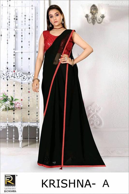 Ronisha krishna catalog plain saree manufacturers in surat