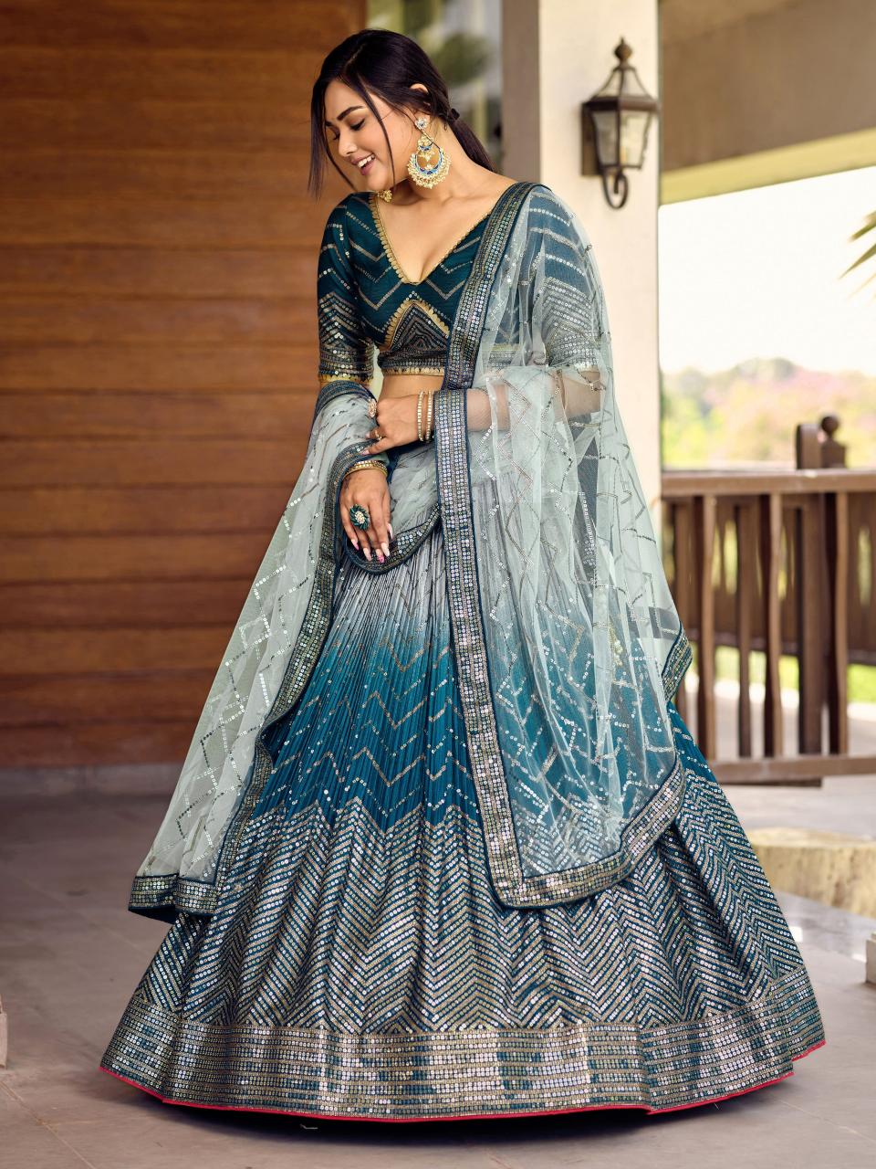 Sabella 5057 Blue catalog lehenga brands in india