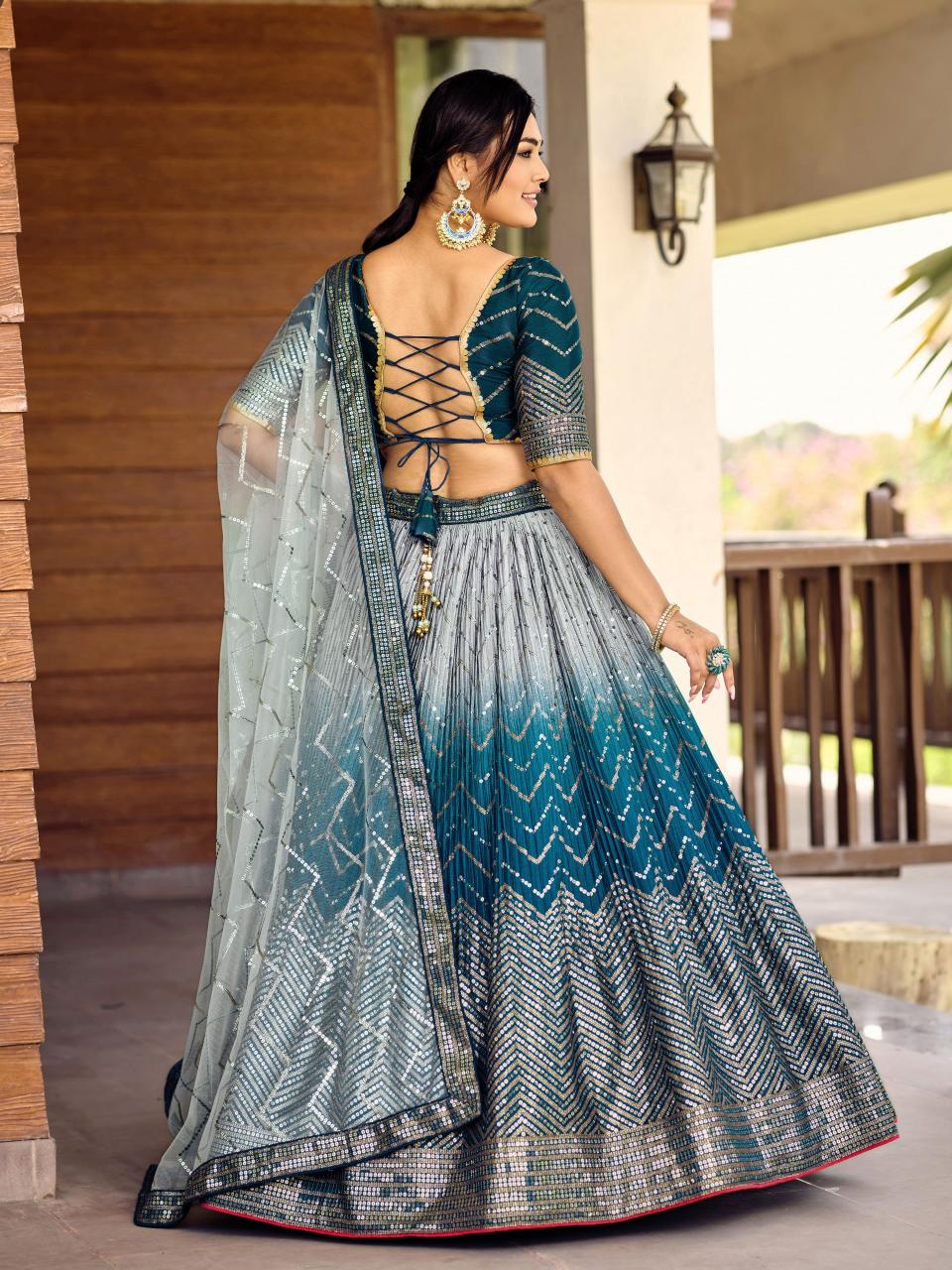 Sabella 5057 Blue catalog lehenga brands in india
