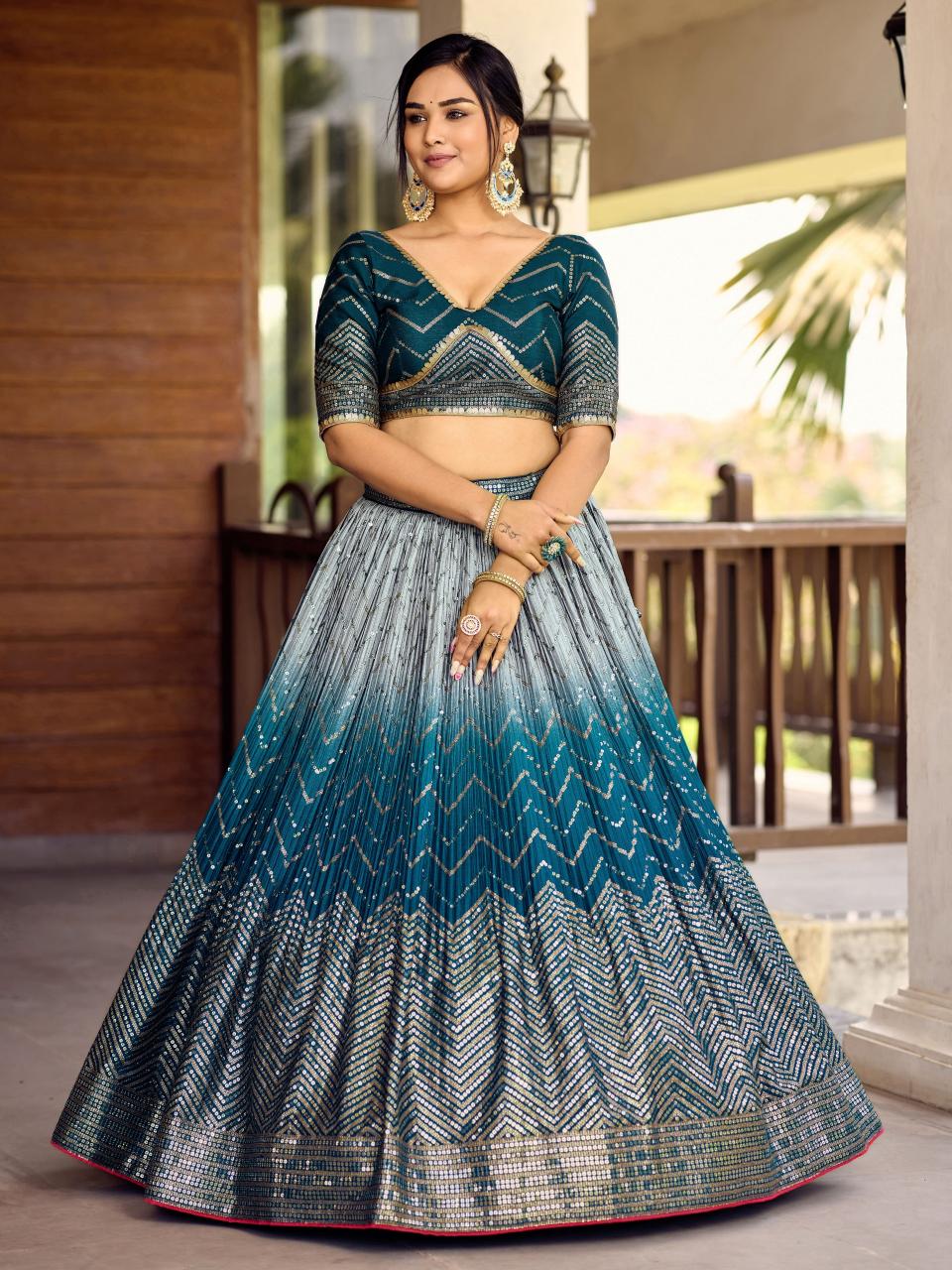 Sabella 5057 Blue catalog lehenga brands in india