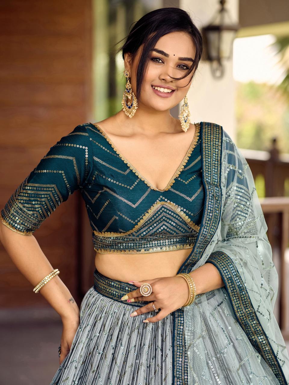 Sabella 5057 Blue catalog lehenga brands in india
