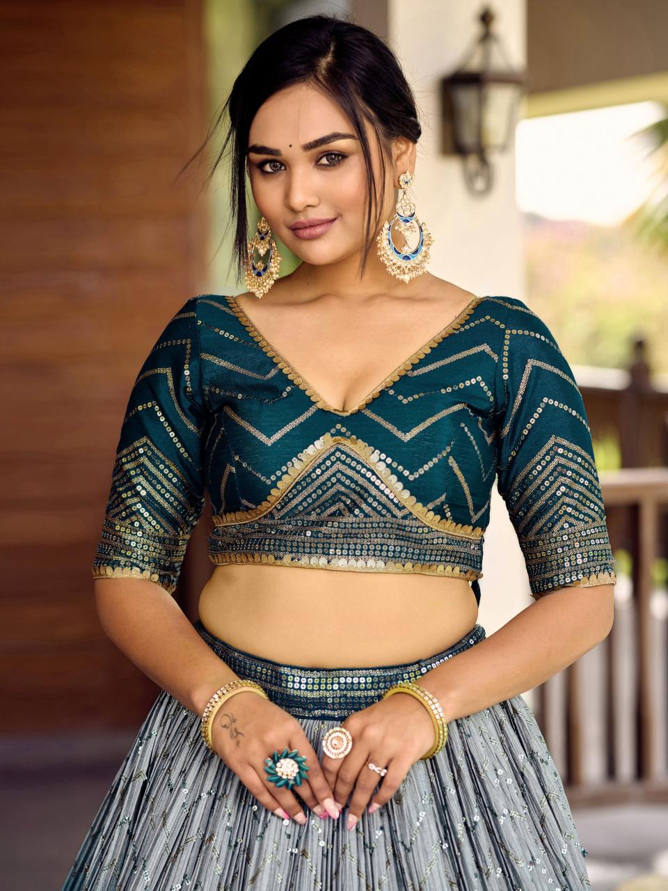 Sabella 5057 Blue catalog lehenga brands in india
