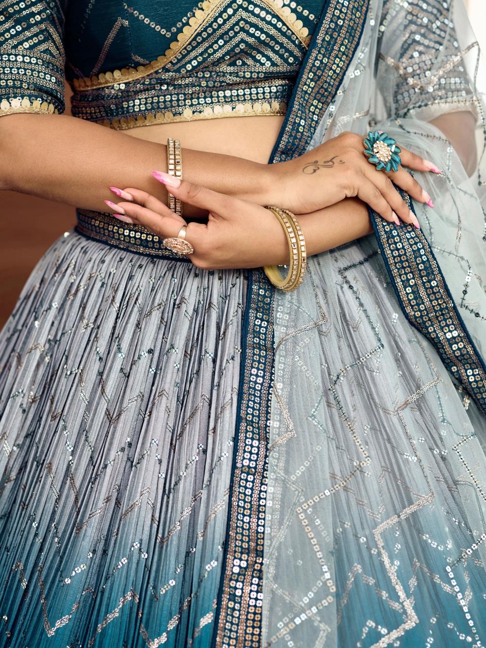 Sabella 5057 Blue catalog lehenga brands in india