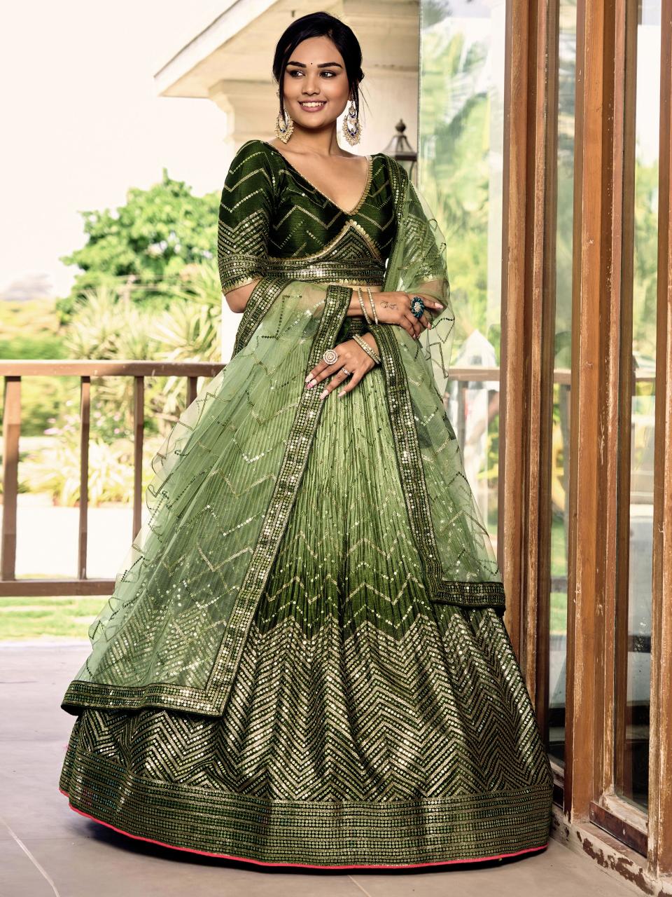 Sabella 5057 Green catalog top 10 lehenga brands in india