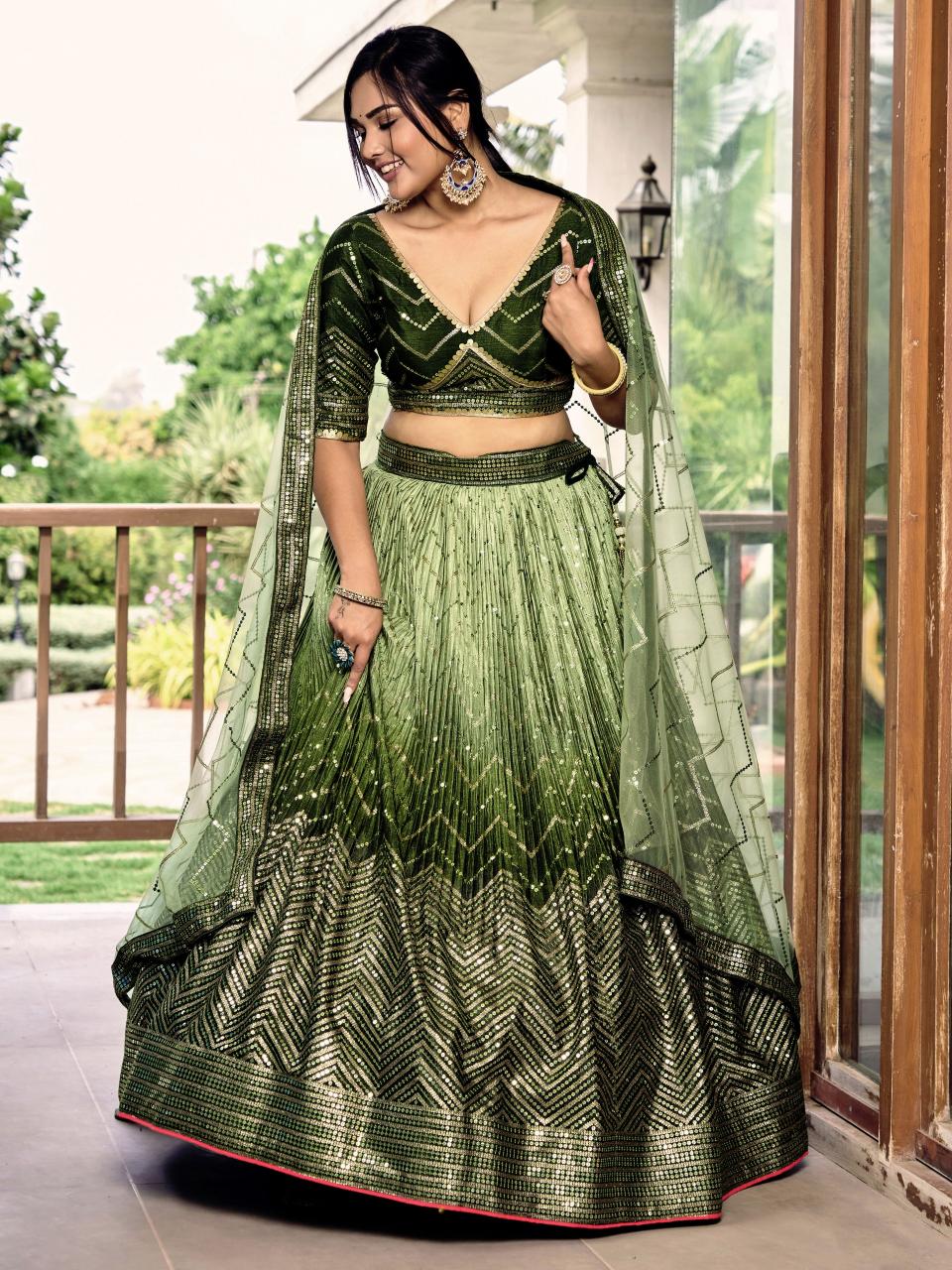Sabella 5057 Green catalog top 10 lehenga brands in india