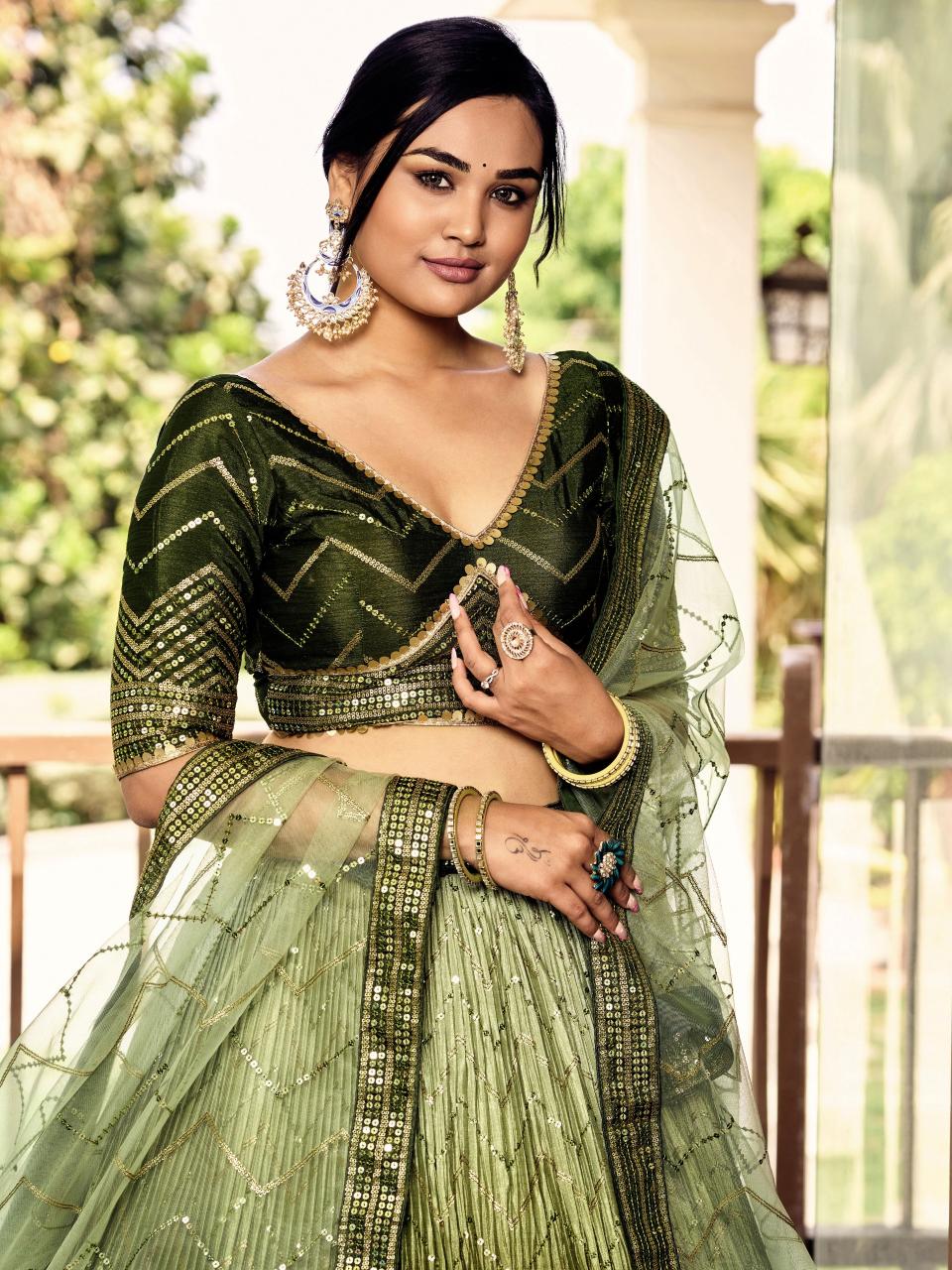 Sabella 5057 Green catalog top 10 lehenga brands in india