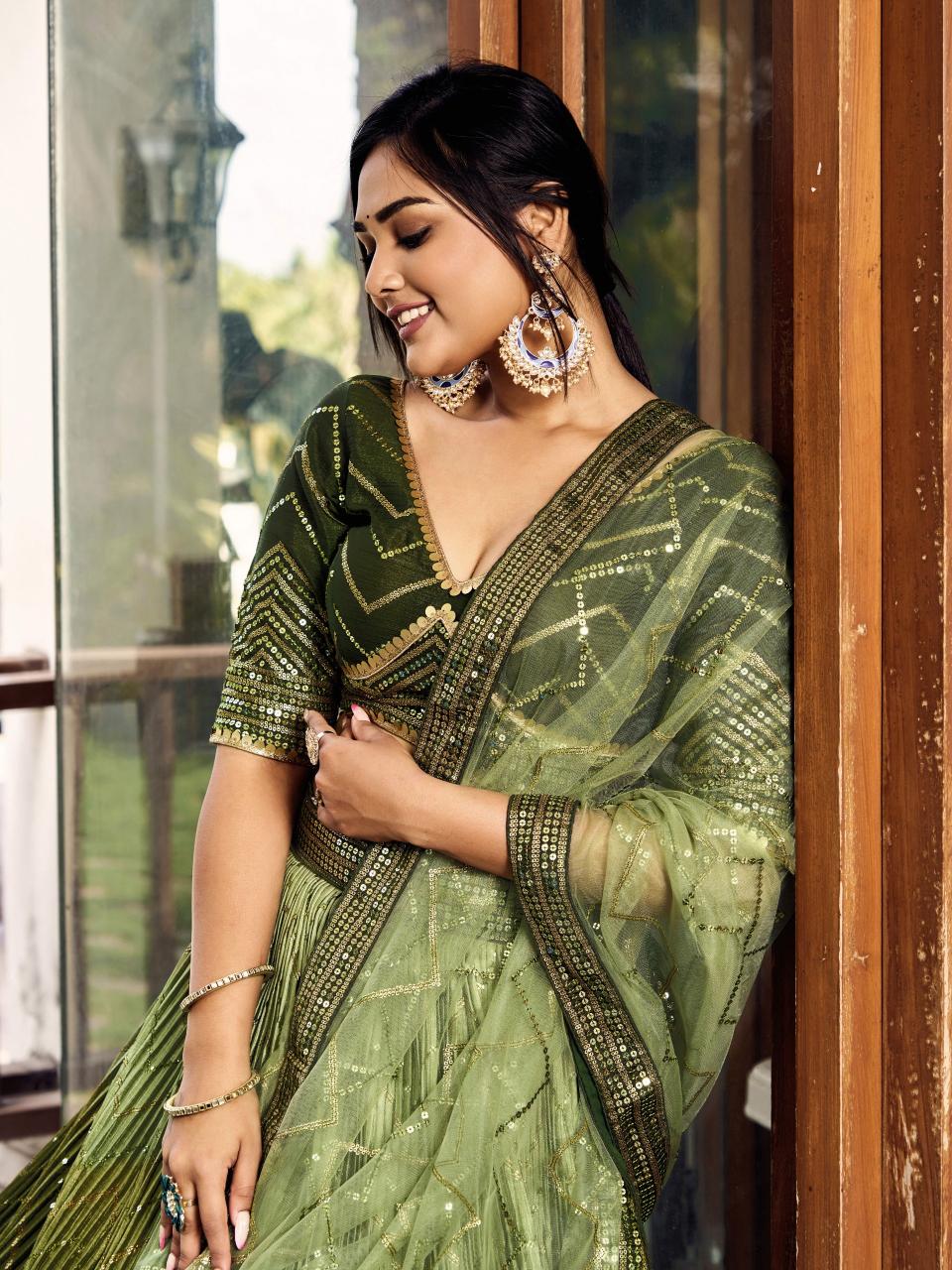 Sabella 5057 Green catalog top 10 lehenga brands in india