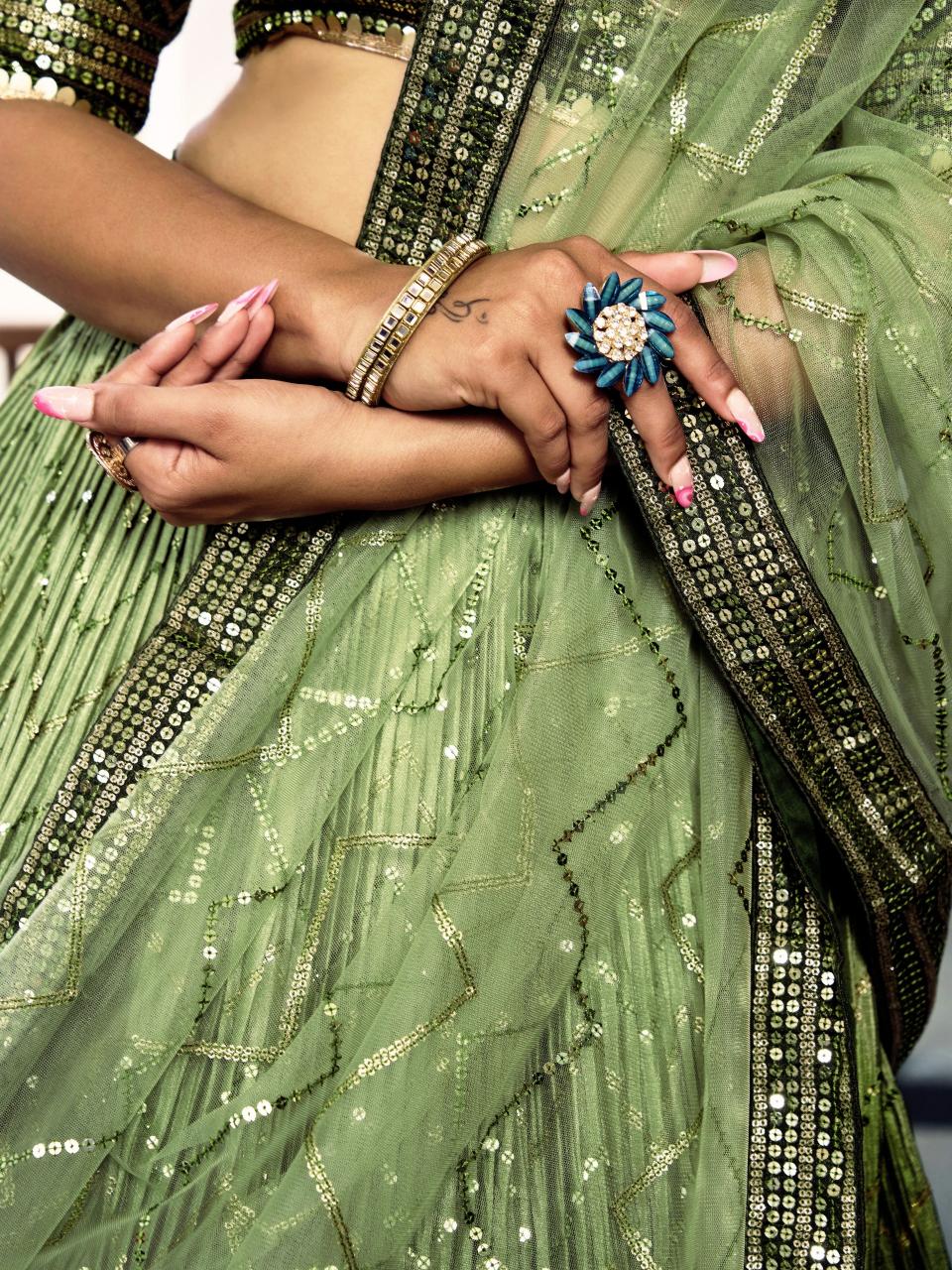 Sabella 5057 Green catalog top 10 lehenga brands in india