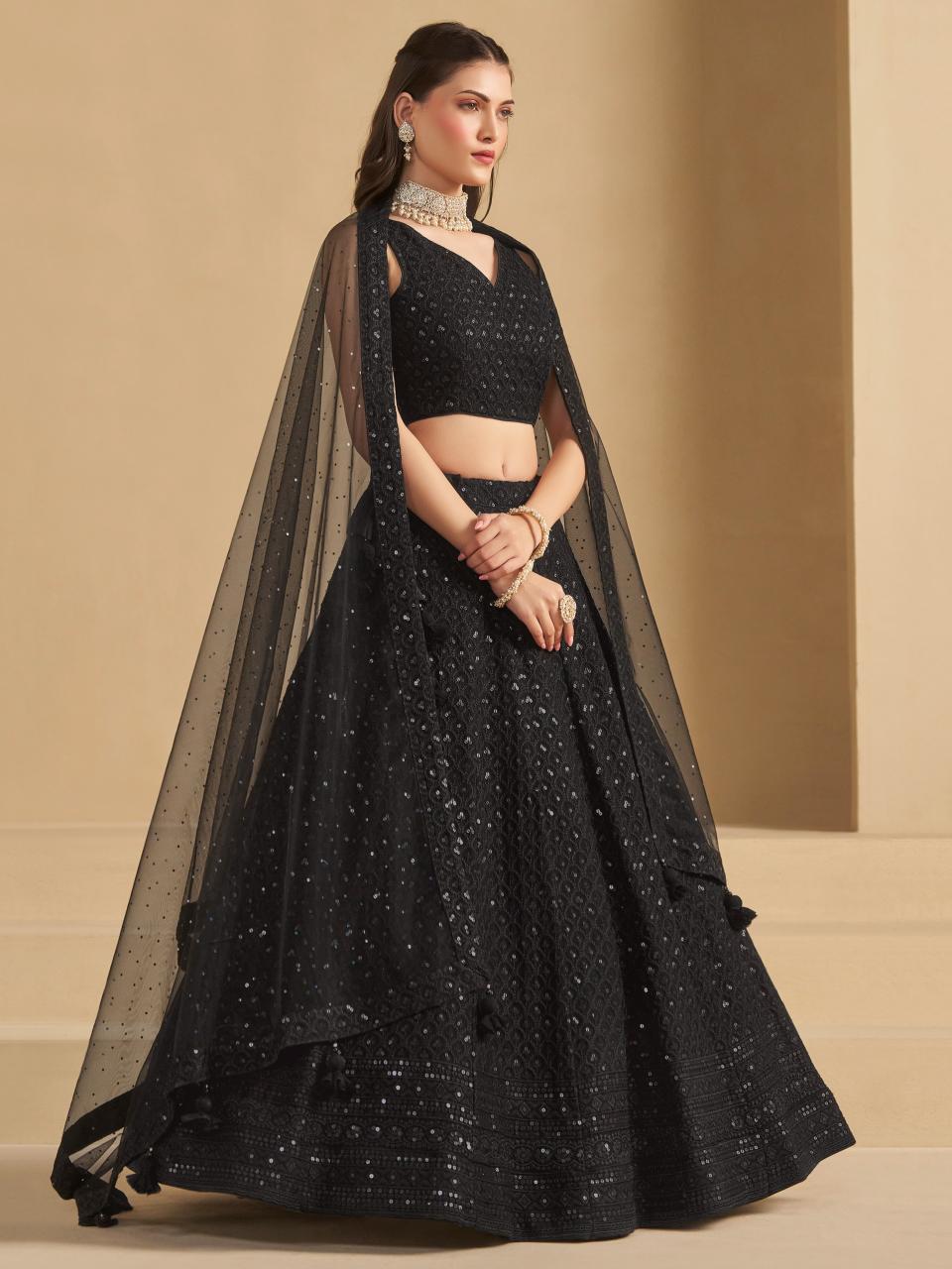 Sabella 5124 Black catalog embroidery lehenga wholesale