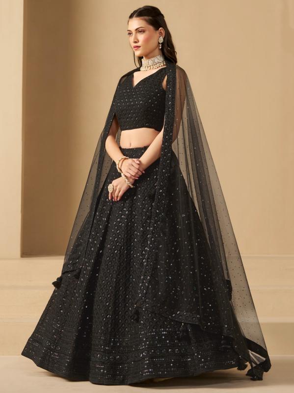 Sabella 5124 Black catalog embroidery lehenga wholesale
