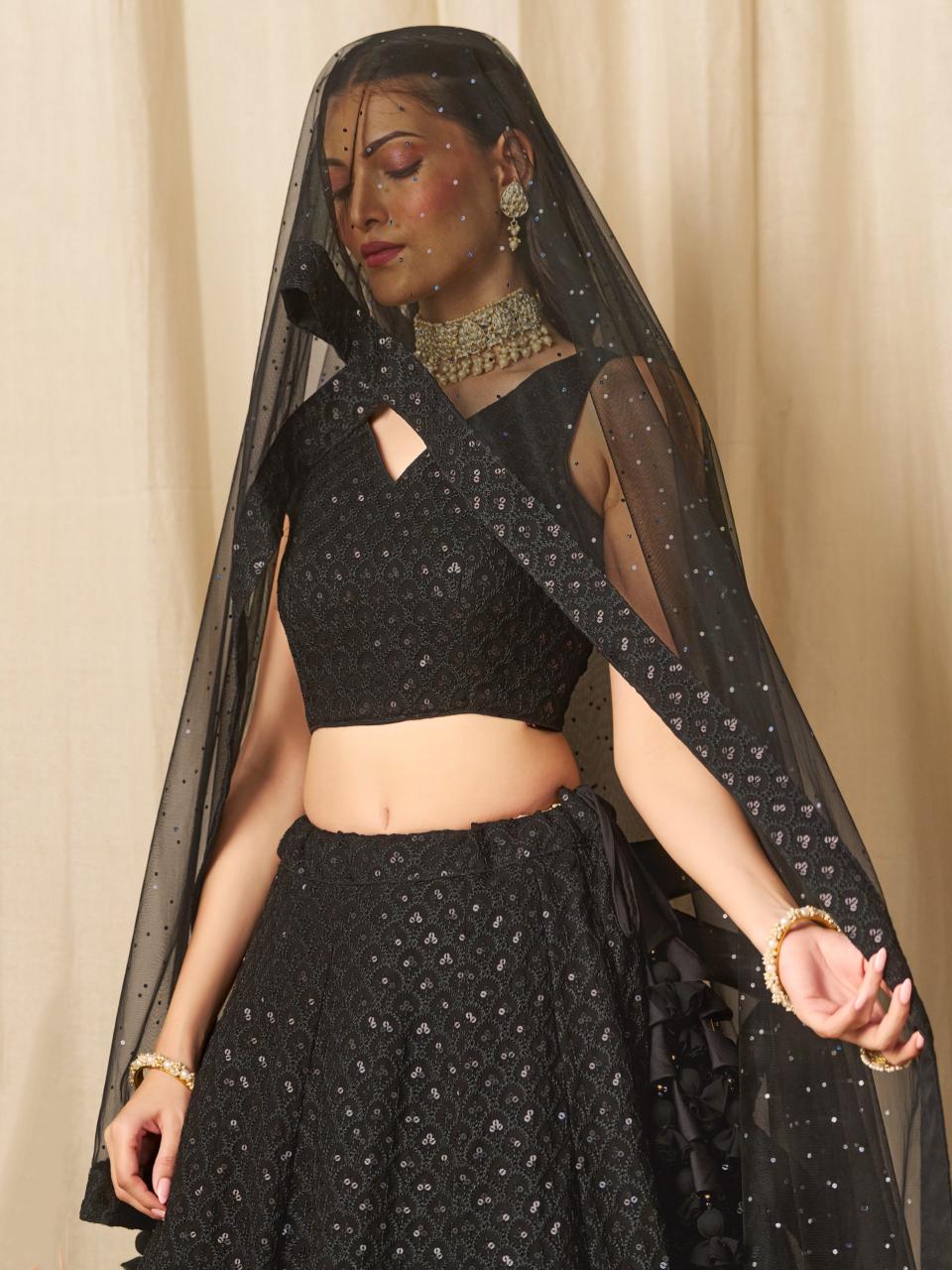 Sabella 5124 Black catalog embroidery lehenga wholesale