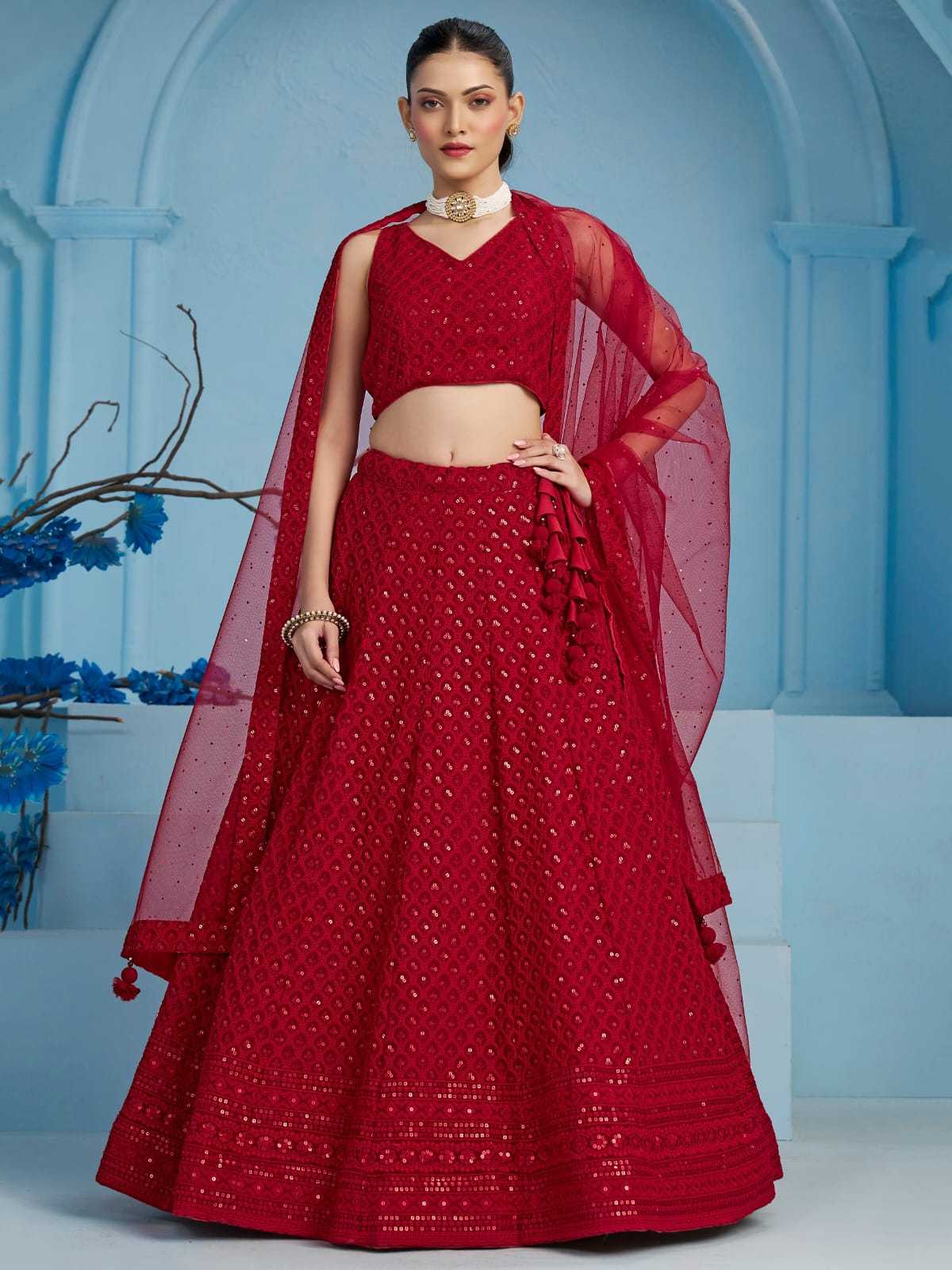 Sabella 5124 Red catalog best lehenga brands in india