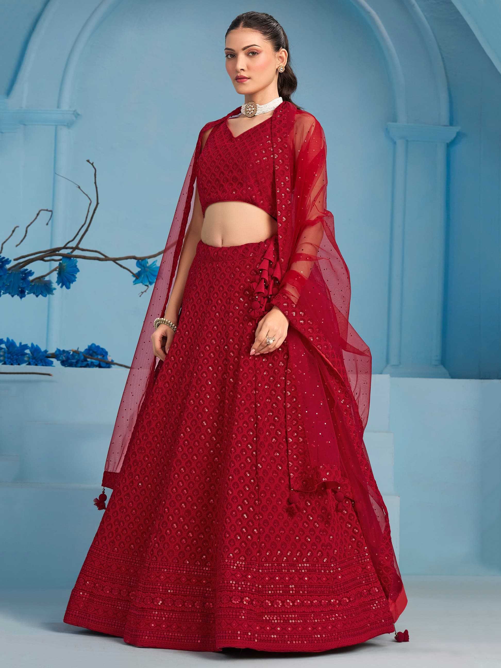 Sabella 5124 Red catalog best lehenga brands in india