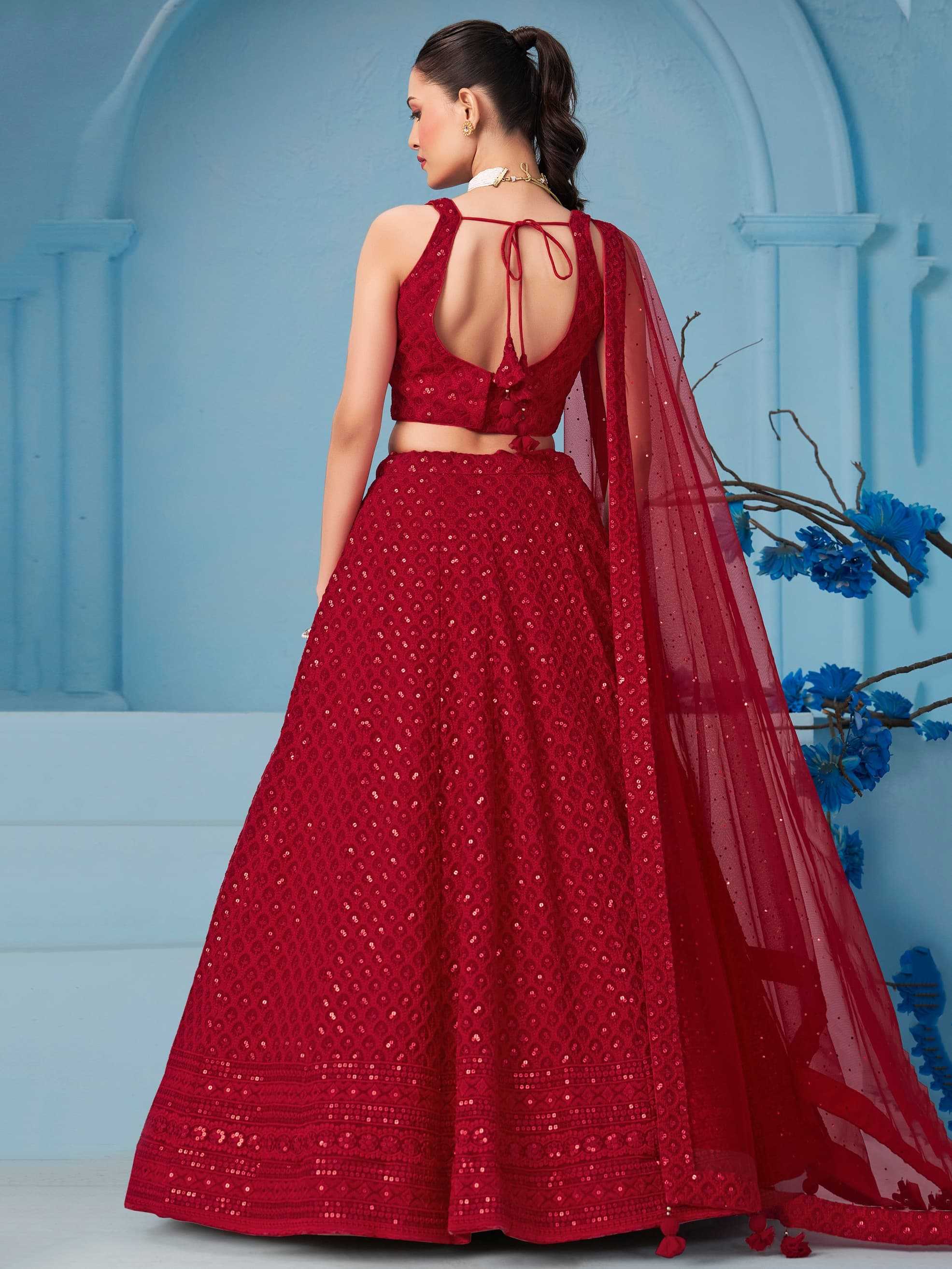 Sabella 5124 Red catalog best lehenga brands in india