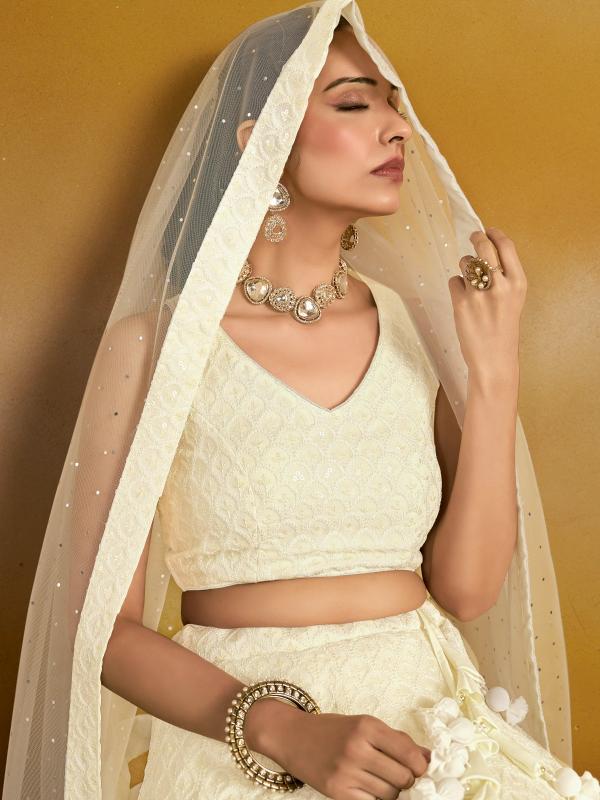 Sabella 5124 White catalog lehenga price in india