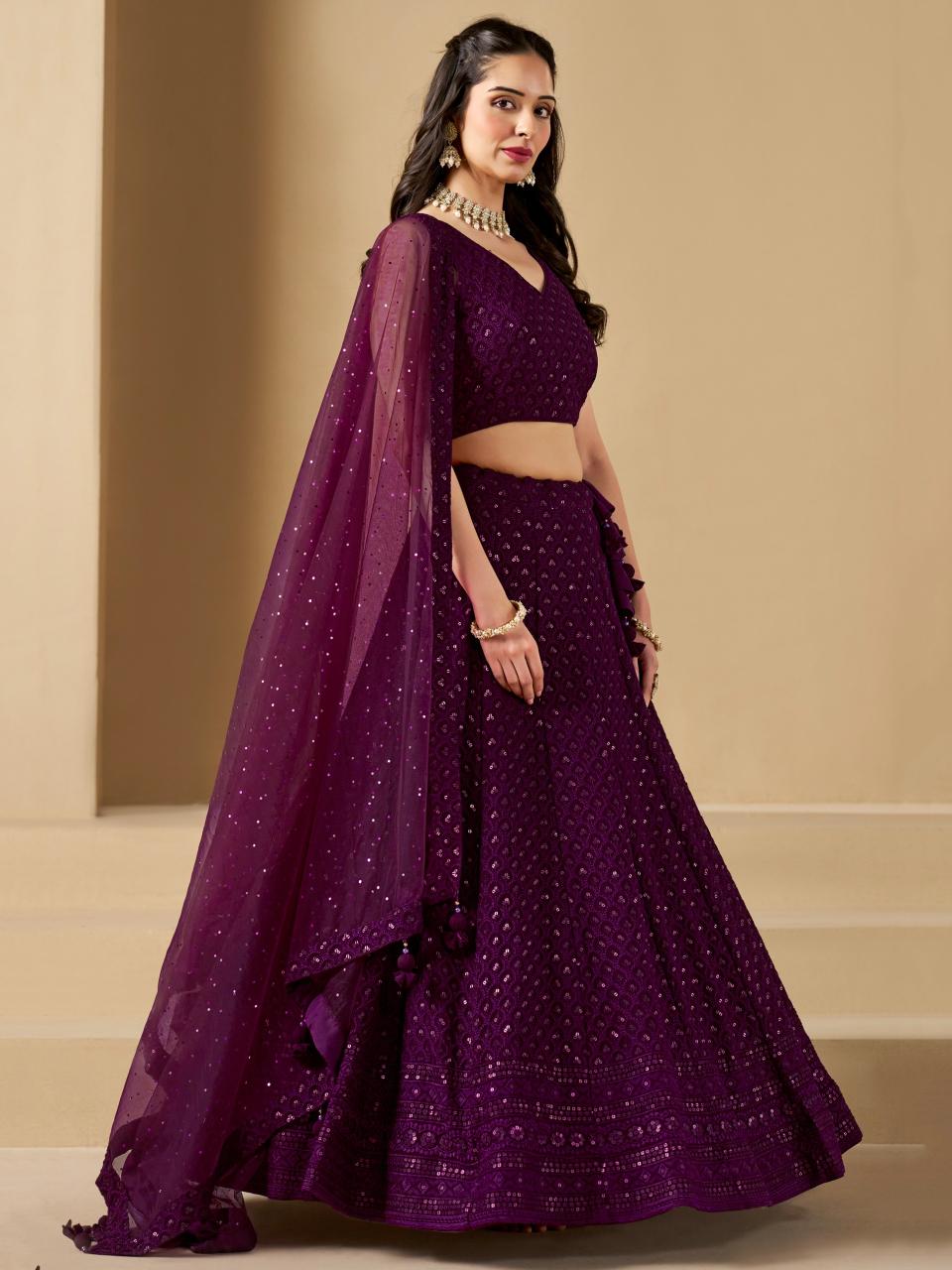 Sabella 5124 Wine catalog lehenga wholesalers in chandni chowk