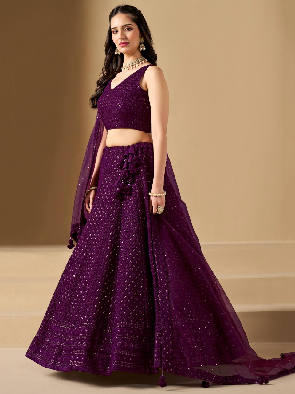 Sabella 5124 Wine catalog lehenga wholesalers in chandni chowk