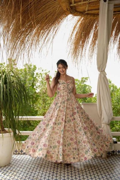 Sabella Sku 803 catalog Rayon Printed long western dress