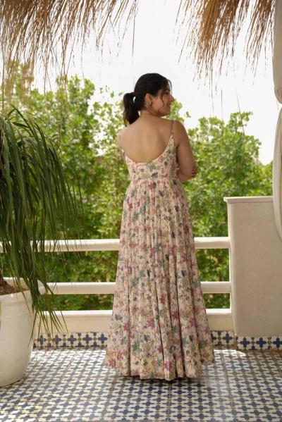 Sabella Sku 803 catalog Rayon Printed long western dress