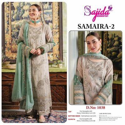 Sajida Samaira 1036 To 1038 Catalog pakistani designer suits in lahore