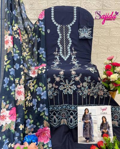 Sajida Zaira catalog royal blue womens pakistani suit