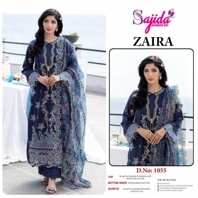 Sajida Zaira catalog royal blue womens pakistani suit