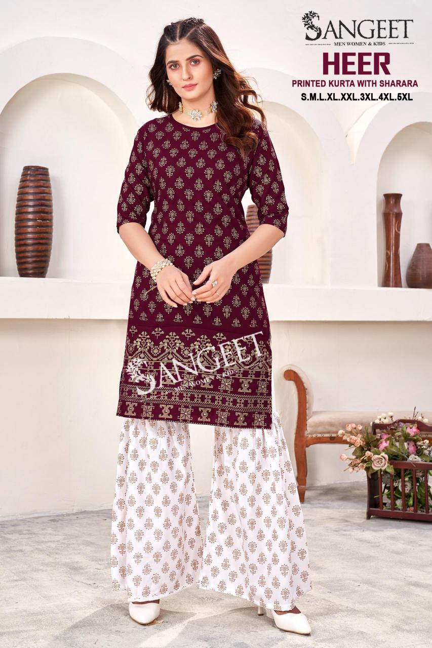Sangeet Heer Catalog new indian kurti plazo dress 2025