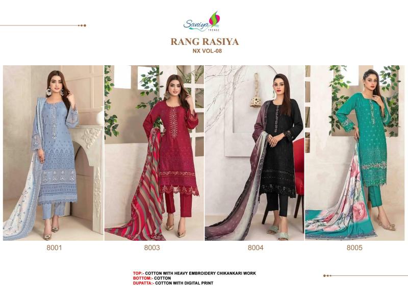 Saniya Rangrasiya chikankari Vol 8 catalog pure pakistani suits online