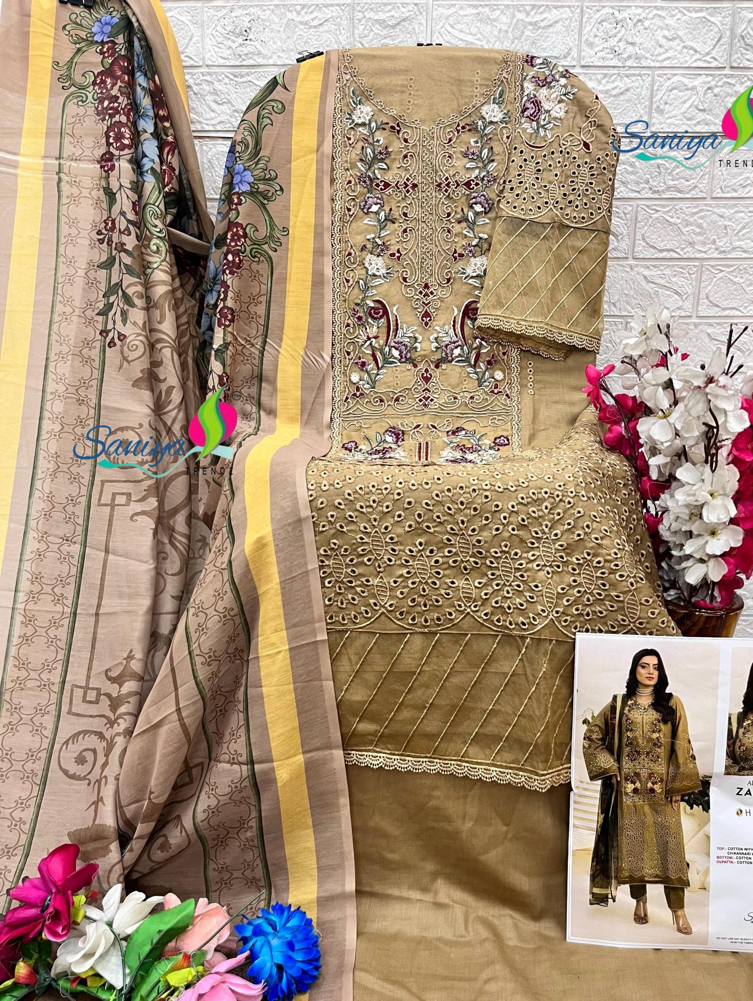 Saniya Zaria Vol 25 catalog palazzo pant suit design 2025 pakistani