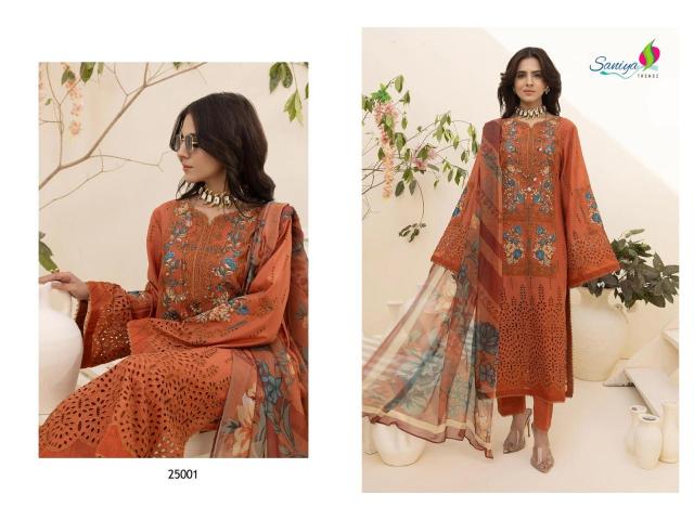 Saniya Zaria Vol 25 catalog palazzo pant suit design 2025 pakistani