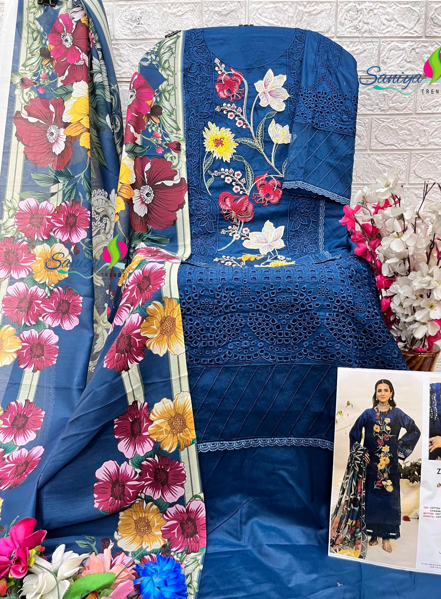 Saniya Zaria Vol 25 catalog palazzo pant suit design 2025 pakistani