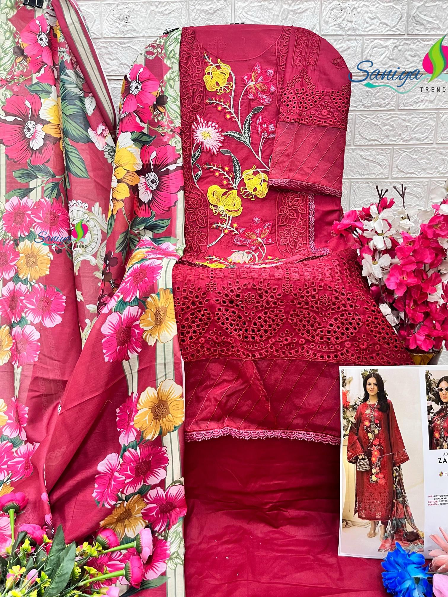 Saniya Zaria Vol 25 catalog palazzo pant suit design 2025 pakistani